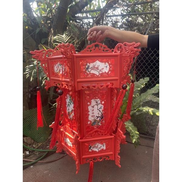 Đèn lồng đỏ nhựa treo tết tặng đui lâp bóng chiếu sáng