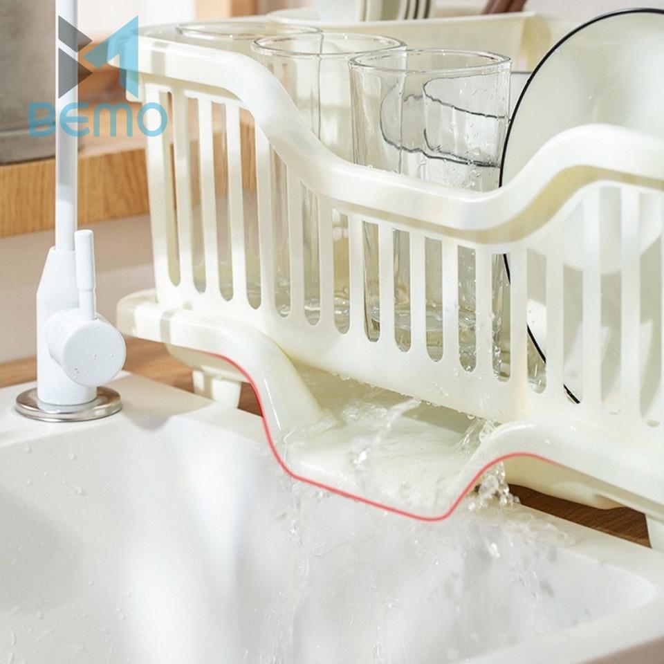 Khay Kệ Úp Chén Bát, Rổ Úp Chén Đĩa Đũa Muỗng Có Khay Hứng Nước Tiện Lợi