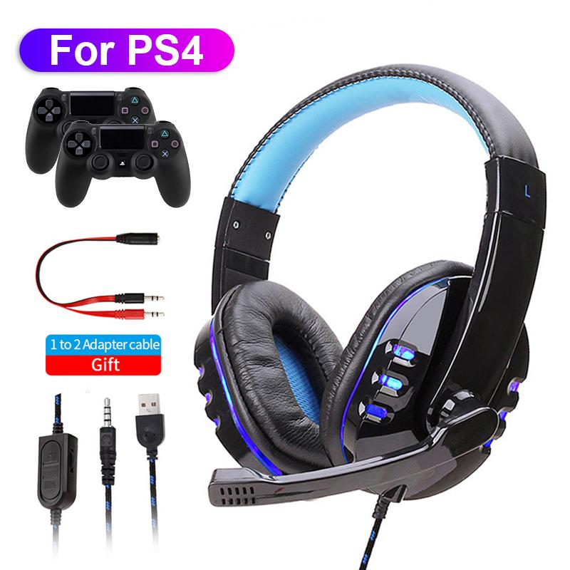 Đèn LED Chơi Game Trên Tai Tai Nghe Game Thủ Casque Bass Sâu Trò Chơi Tai Nghe Tai Nghe Cho Máy Tính PC PS4 XBox Audifonos Game Thủ fones