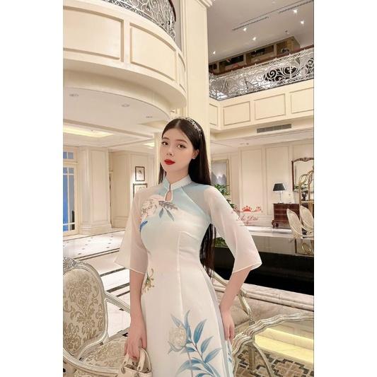 ��Áo dài cách tân 4 tà cao cấp sang xịn xinh ảnh thật 100%
