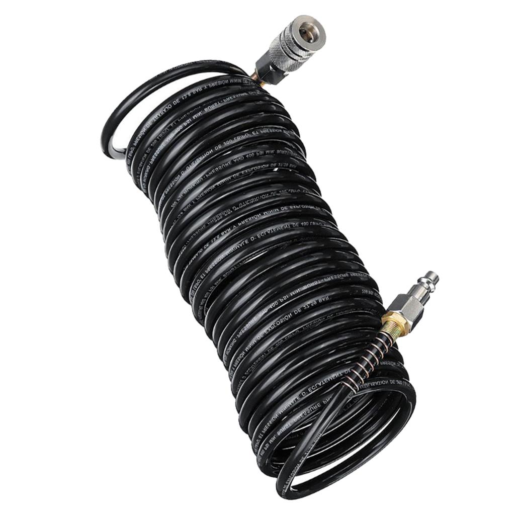 1/4 PE Khí Nén Ống Không Giật Ống Cuộn Dây Với Khớp Nối Nhanh Phụ Kiện