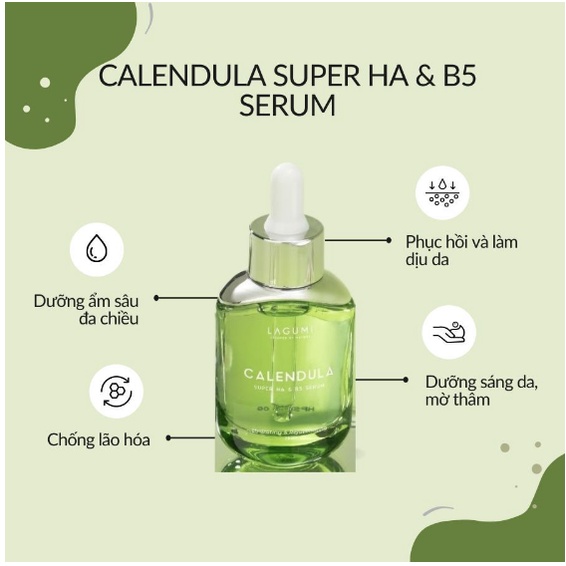 HCM - Serum siêu cấp ẩm và phục hồi da Lagumi Calendula Super HA & B5 30ml