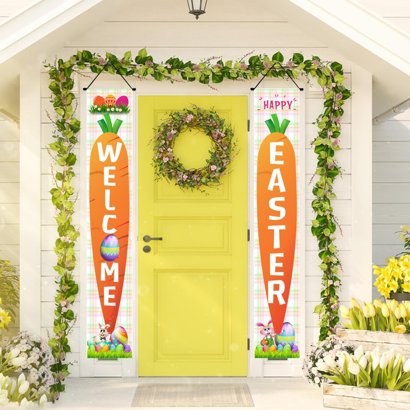 Easter Banners Hanging Door Decorations for Holiday Easter Party Photo Props