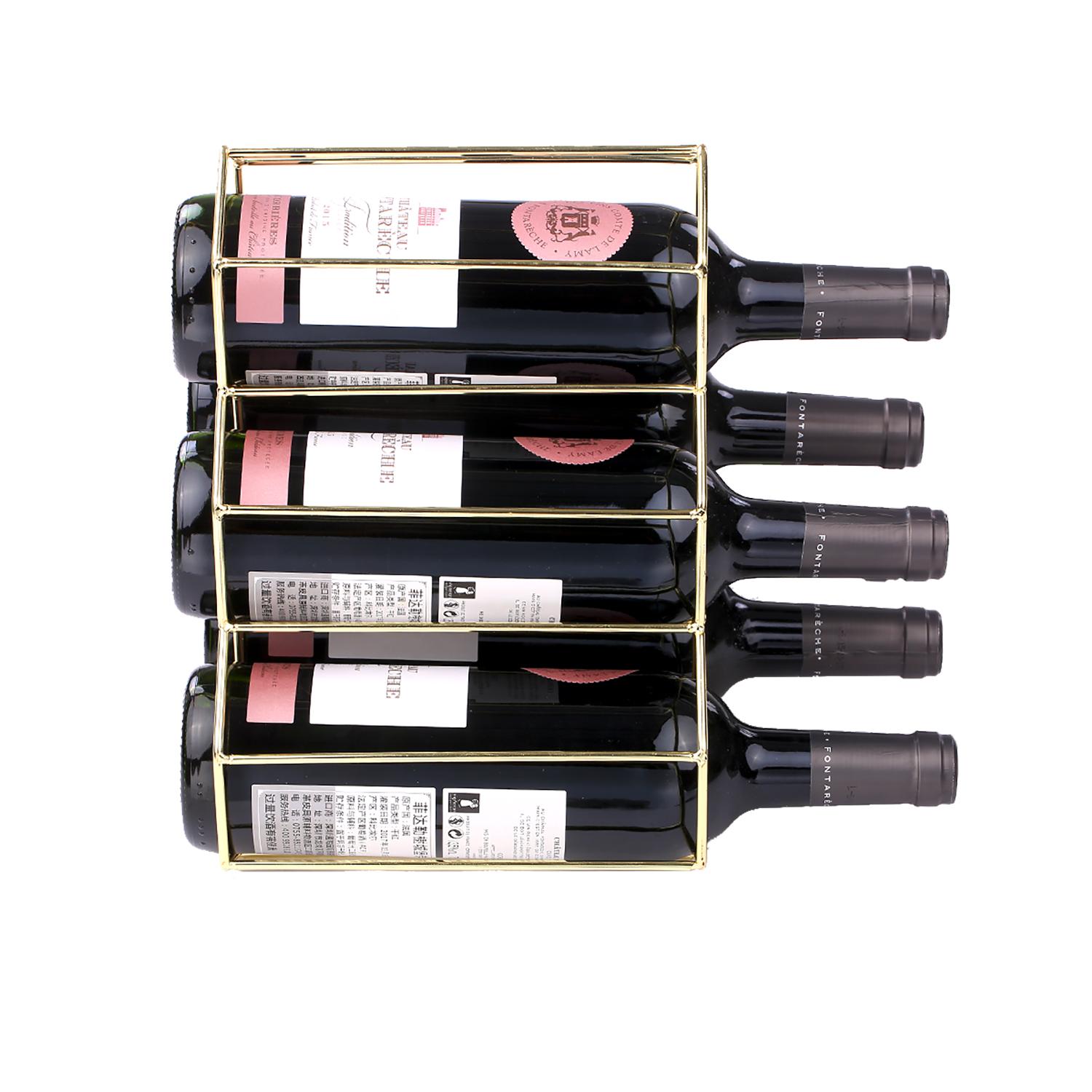 Giá đỡ trưng bày 6 chai rượu có đế bằng kim loại