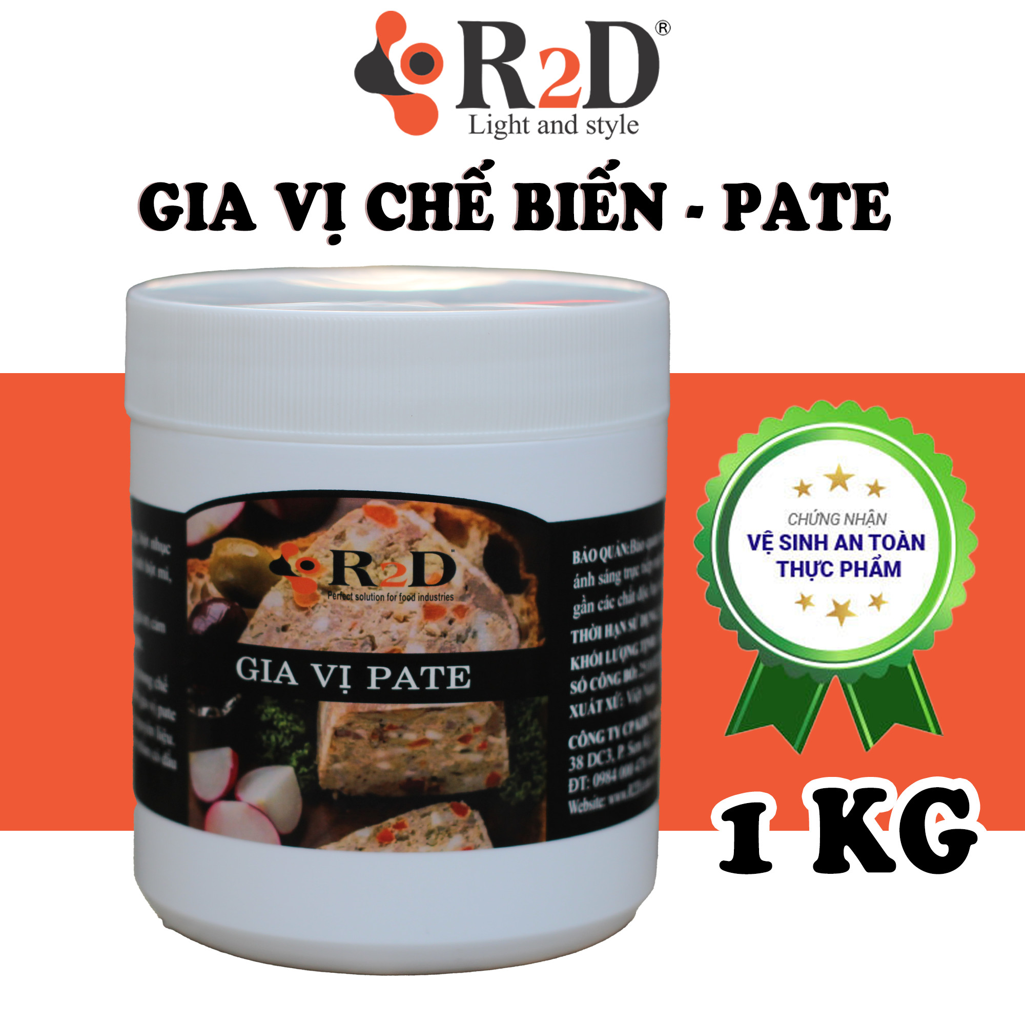 Nguyên liệu chế biến Pate hũ 1 Kg chính hãng Gia vị R2D