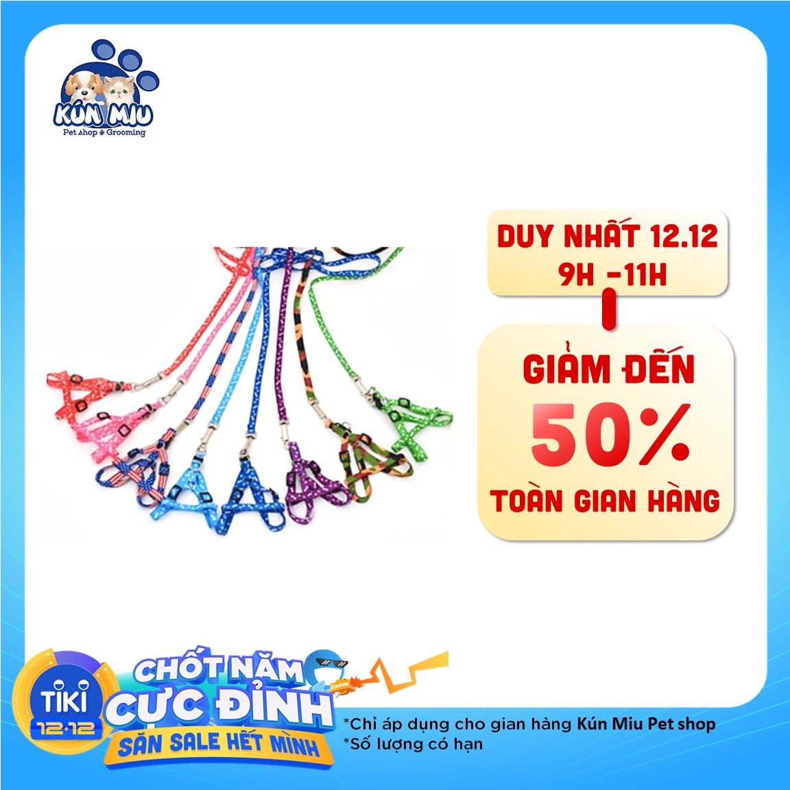 Dây dắt yếm cho chó mèo nhỏ