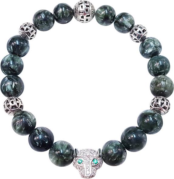 Vòng Tay Nam Mệnh Hỏa Đá Mắt Rồng Phối Charm Đầu Hổ - NA.13