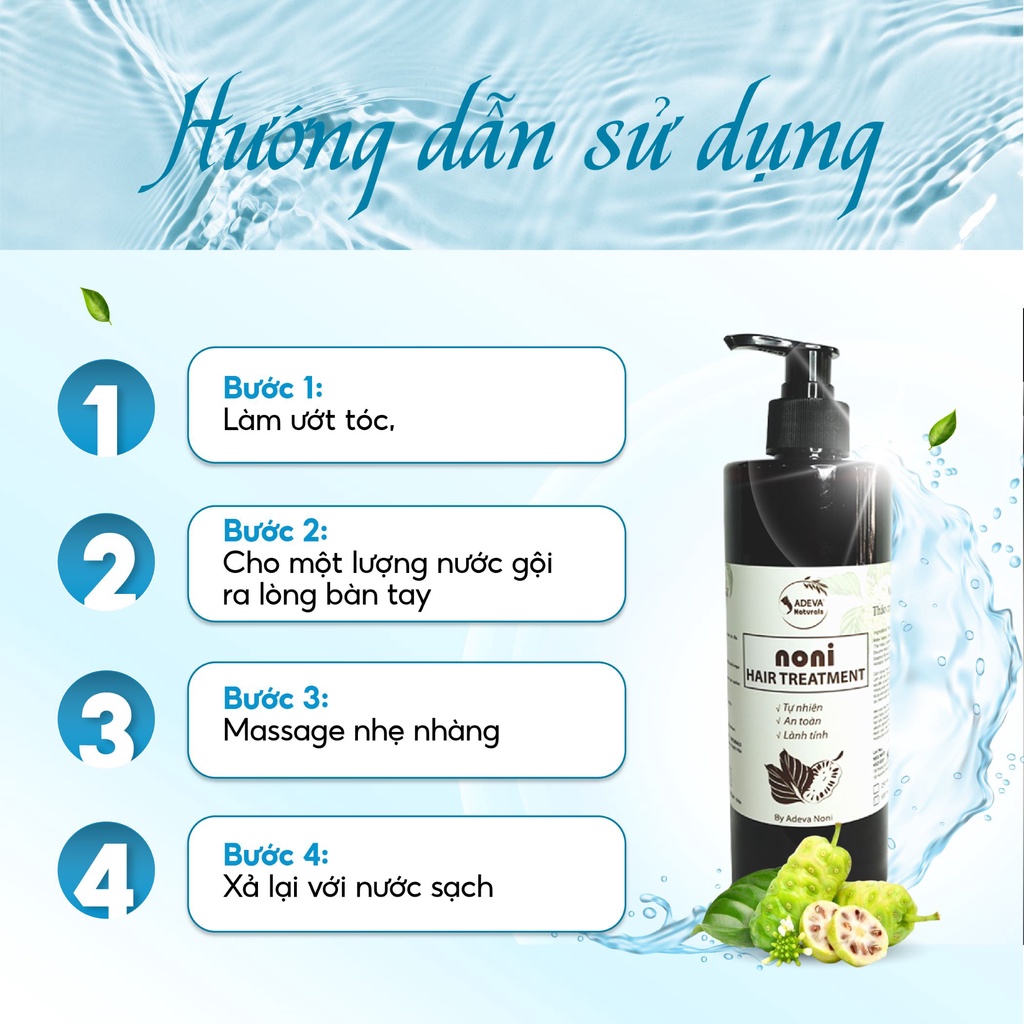 Dầu Gội Đầu Thảo Mộc ADEVA NONI HAIR TREATMENT, Giúp Làm Sạch Tự Nhiên, Giảm Gàu Và Nấm Da Đầu 250ML