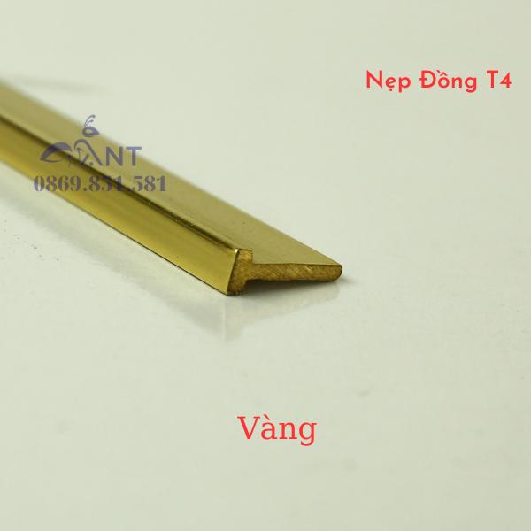 Nẹp Đồng T4 Vàng, Nẹp đồng chữ T,  Nẹp đồng chống trơn,  giá 1m