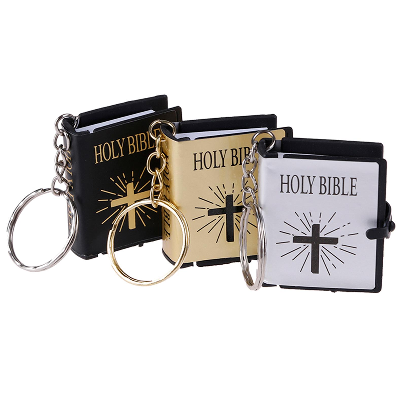 Bible Keychain Christian Keyring Decor Key Chain Gifts Gold Silver Black