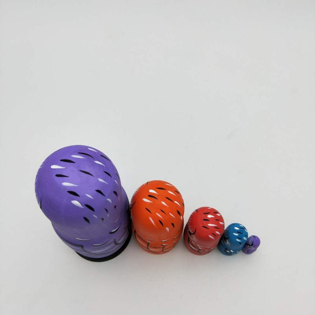 5pcs Lovely Owl Russian Nesting Doll Matryoshka Stacking Dolls Wooden