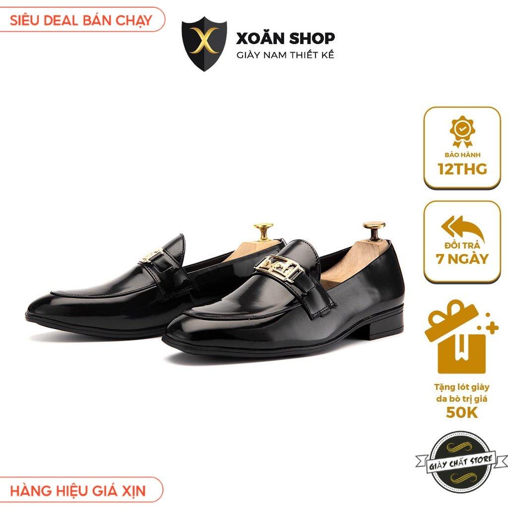 Giày Lười Nam Công Sở XOĂN SHOP Da Pu Pu Size 38 Đến 42 Màu Đen - V2