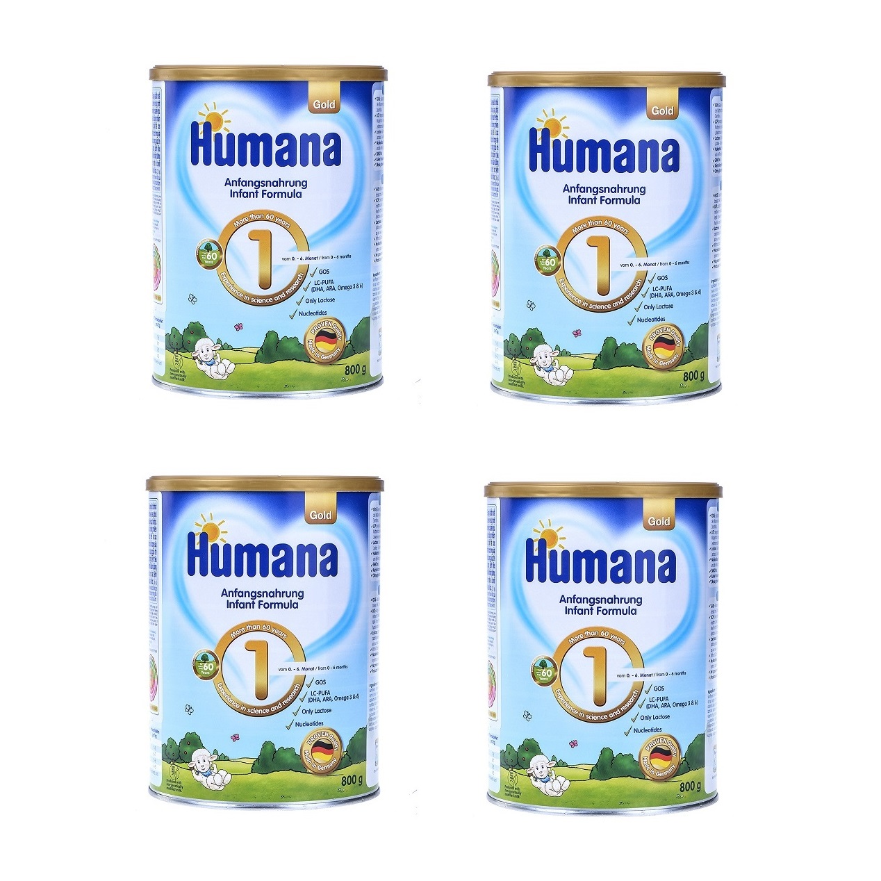 Combo 4 lon Sữa Humana 1 800g