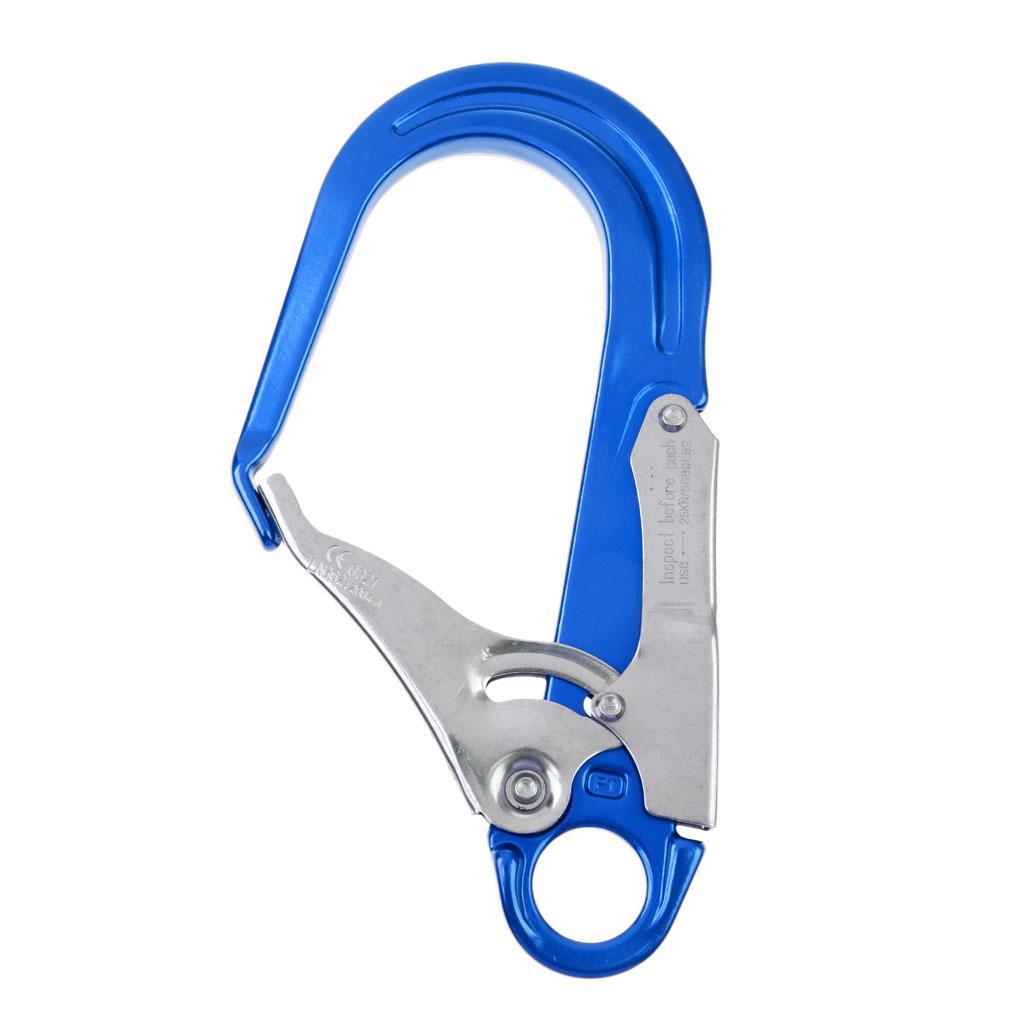 2 Pieces 25KN Safety Fall Protection Spring Snap Hook Rock Climbing Rappelling Rescue Gear Carabiner