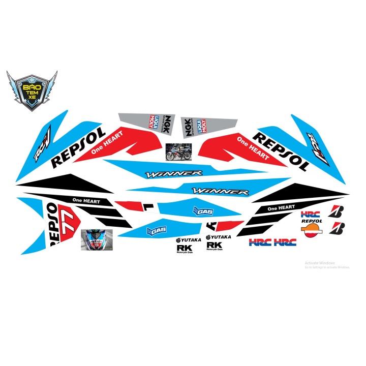 Tem rời dán xe winner Repsol dán xe trắng