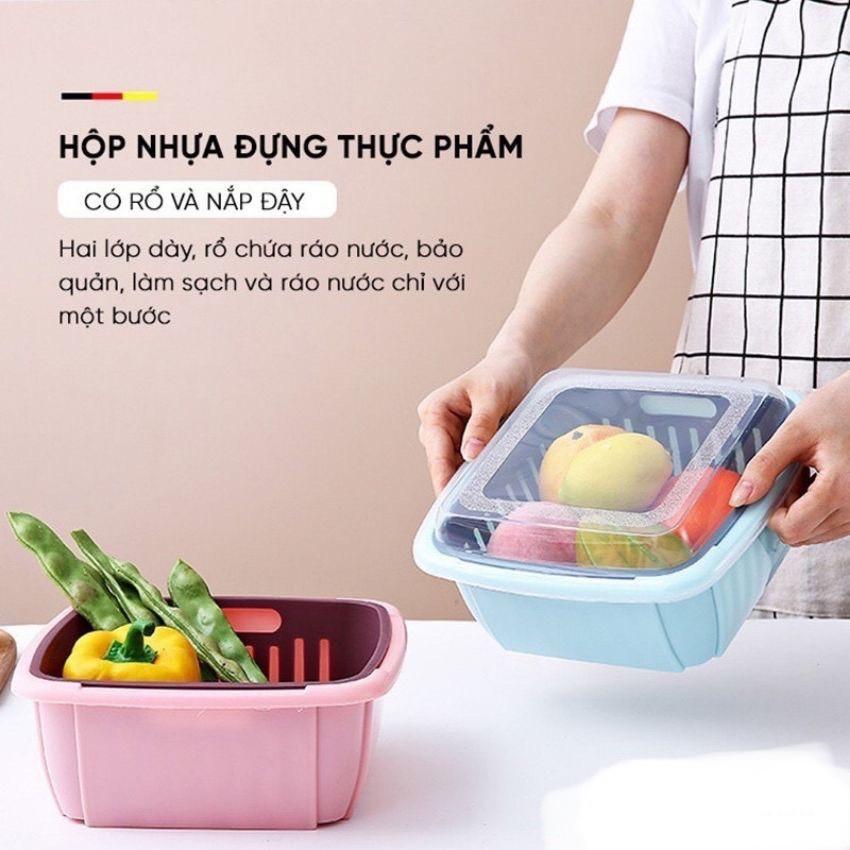 Rổ đựng hoa quả có nắp đậy kèm thau