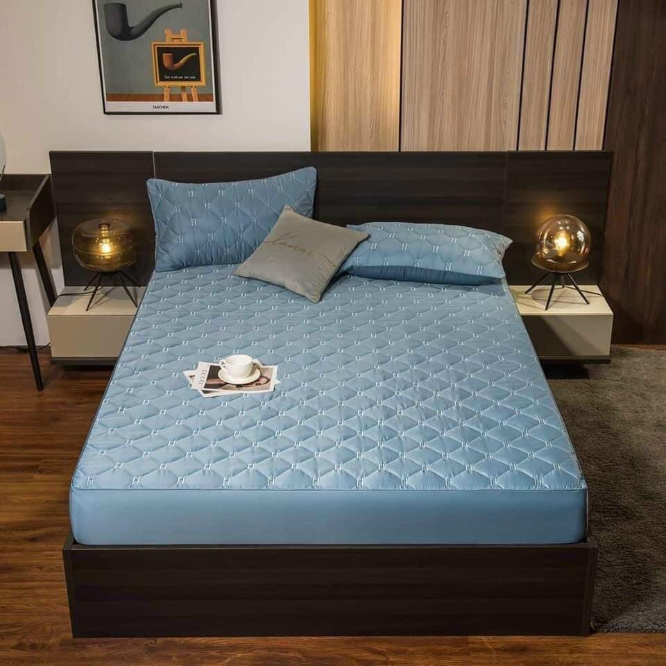 Bộ ga gối lụa trần chữ H hàng nhập 3 món 1m6x2m