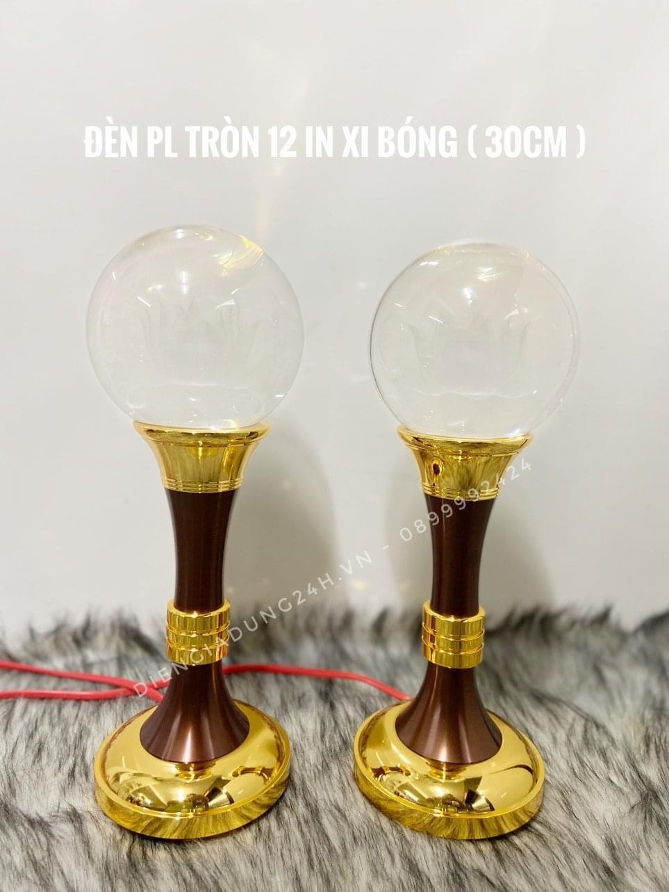ĐÈN THỜ PHA LÊ CAO CẤP TRÒN 12 IN XI BÓNG 1 CẶP
