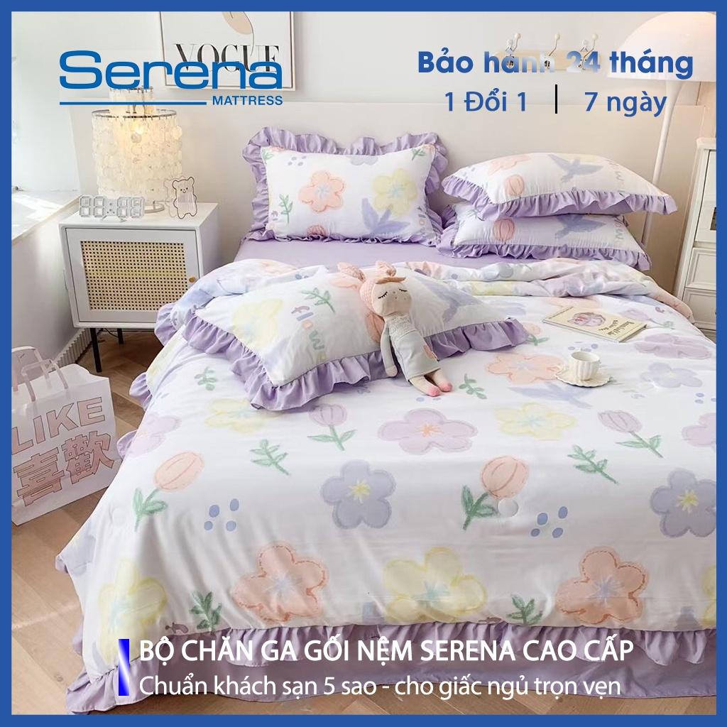 Bộ Ga Giường 5 Món Cute Đũi Bèo SERENA Cao Cấp Chuẩn Khách Sạn 5 Sao
