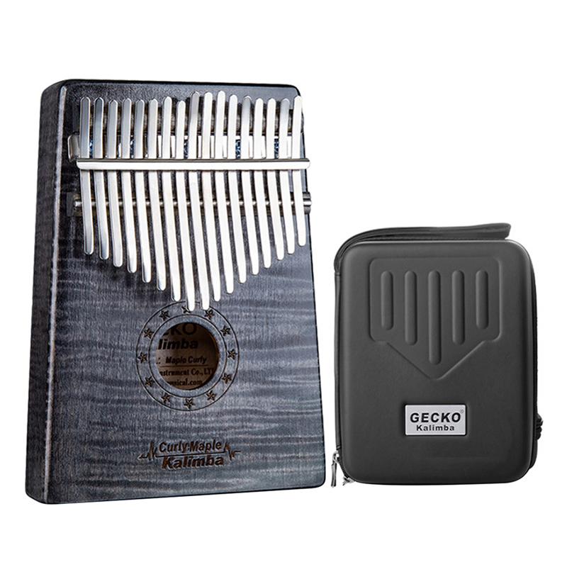 Đàn Kalimba 17 Phím Gỗ Phong Vân Hổ Gecko MC-B Kèm Hộp Đựng - Nâu Đen