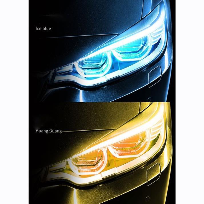Bộ 2 Dây Đèn Led Mí Ô Tô Tích Hợp Xi Nhan Nháy Đuổi 30cm 45cm 60cm Silicon Chống Nước