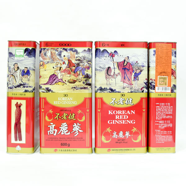 Thực Phẩm Chức Năng Hộp 600 Grams Hồng sâm khô Daedong Korea 6 năm tuổi loại GOOD Size 30