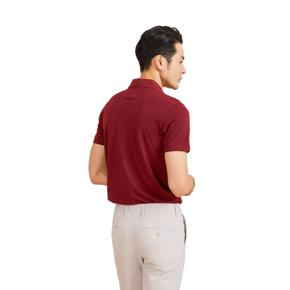 Áo Thun Polo Nam N&MCLUB ngắn tay màu đỏ bordeaux mã 2103054