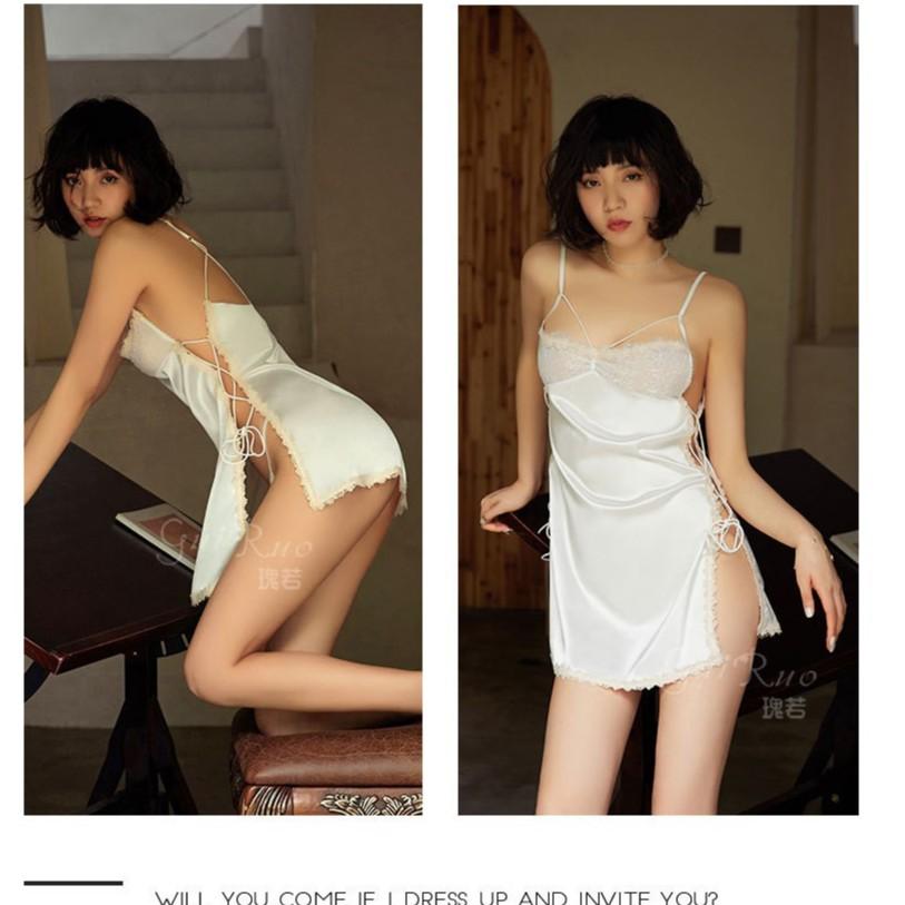 Đầm ngủ cao cấp phối ren hoa tinh tế gợi cảm S117 Sherry Store