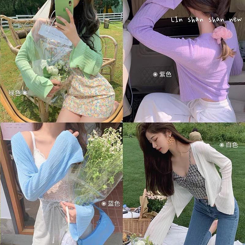 MS233 Áo khoác cardigan nữ len dệt kim mỏng