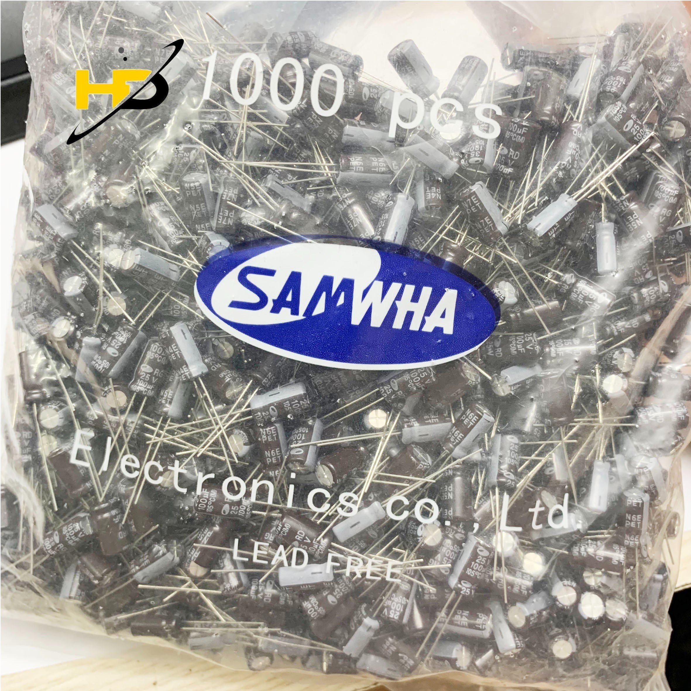 Tụ Samwha Phân Cực 100uF 25V , Dùng Để Lọc Nguồn Tần Số Thấp