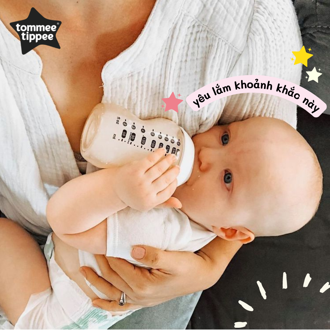 COMBO Bình sữa ty siêu mềm tự nhiên Tommee Tippee Closer to Nature 340ml &amp; Núm ty silicon thay thế 6M+