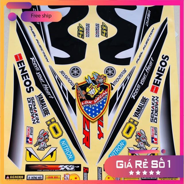 Tem rời Exciter 150 Movistar Y15ZR decal đế vàng trắng.Decal