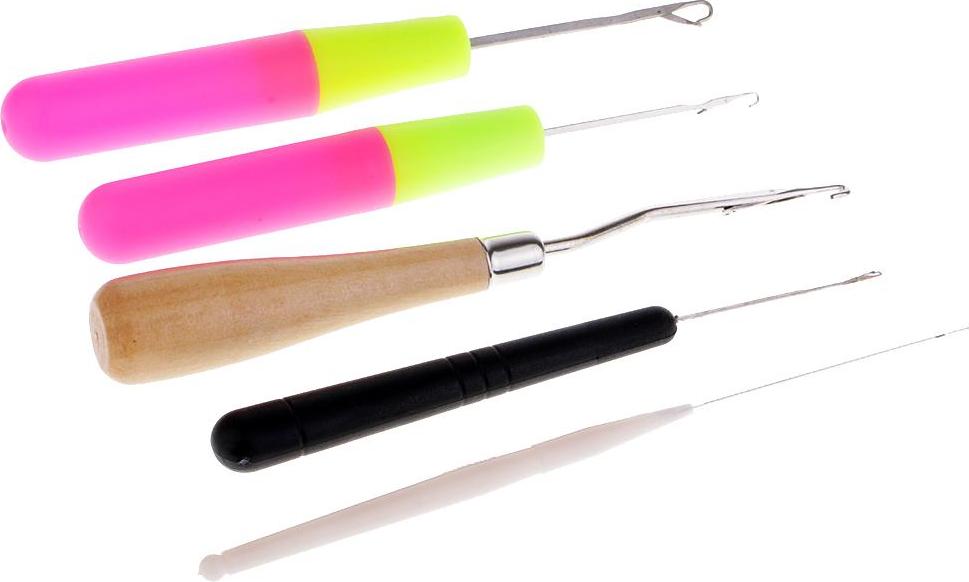 5 chiếc Bằng Gỗ/Nhựa Uốn Cong Chốt Móc Dụng Cụ Móc Kim cho Micro Dây Viền Bèo