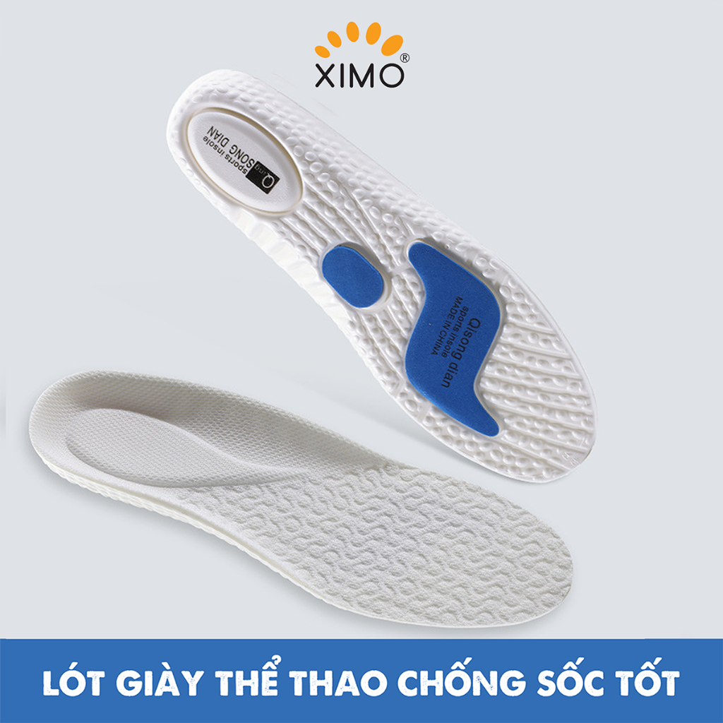 Lót giày thể thao cao su non EVA êm ái, giảm tác động lực vào lòng bàn chân, thấm hút mồ hôi tốt XIMO
