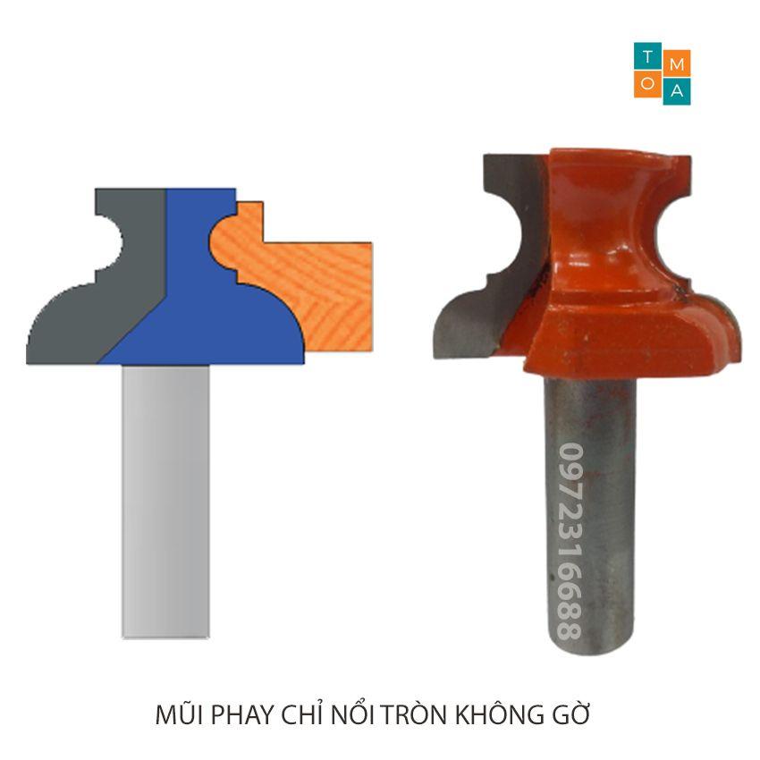 MŨI SOI GỖ - MŨI PHAY GỖ ĐÁNH CHỈ NỔI TRÒN KHÔNG GỜ 22MM CỐT 12.7MM - HÀNG VIỆT NAM CHẤT LƯỢNG CAO