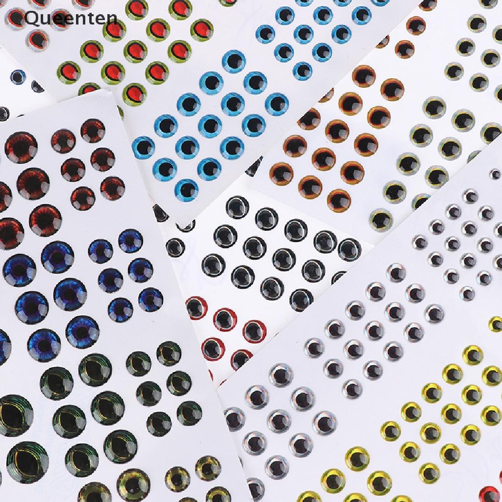 Queenten 183pcs Fish Eye 0.39&quot; 3D 4D 5D Holographic Lure Fish Eyes Fly Tying Jigs Crafts  QT