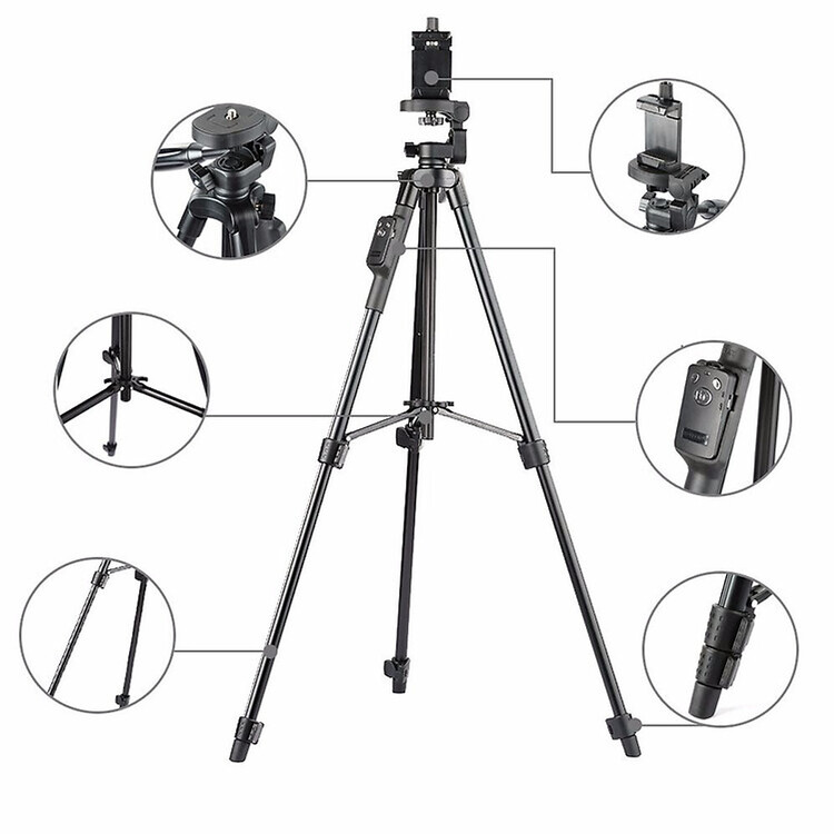 Tripod/ Chân đế dùng cho điện thoại và máy ảnh TTX-6218 - Có Remote chụp ảnh và túi đựng tiện lợi - Hàng chính hãng