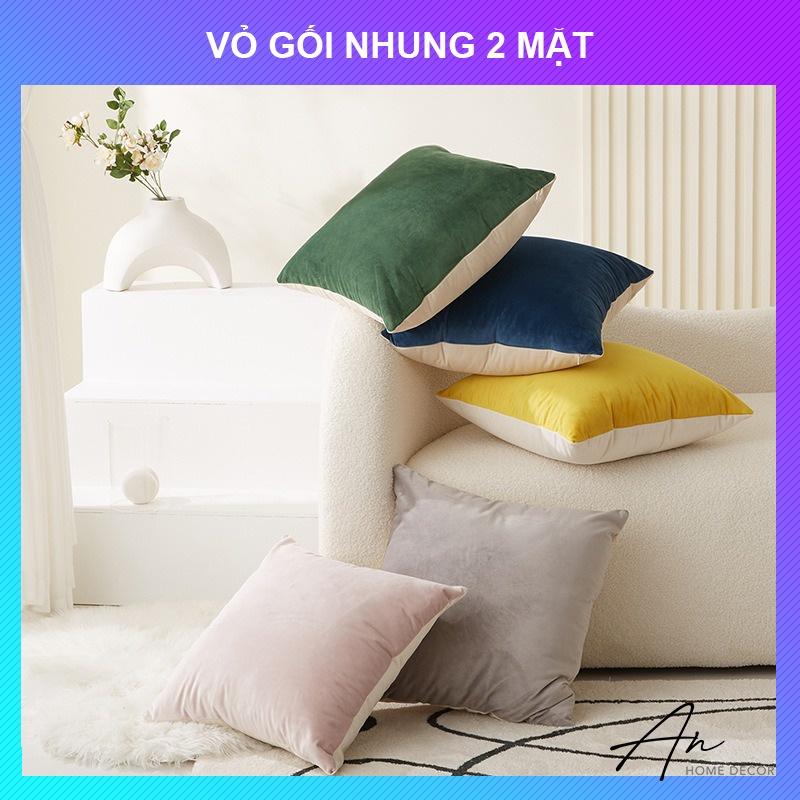 Vỏ bao gối tựa 2 mặt gối sofa gối vuông văn phòng (Chỉ 1 vỏ gối vuông không kèm ruột)