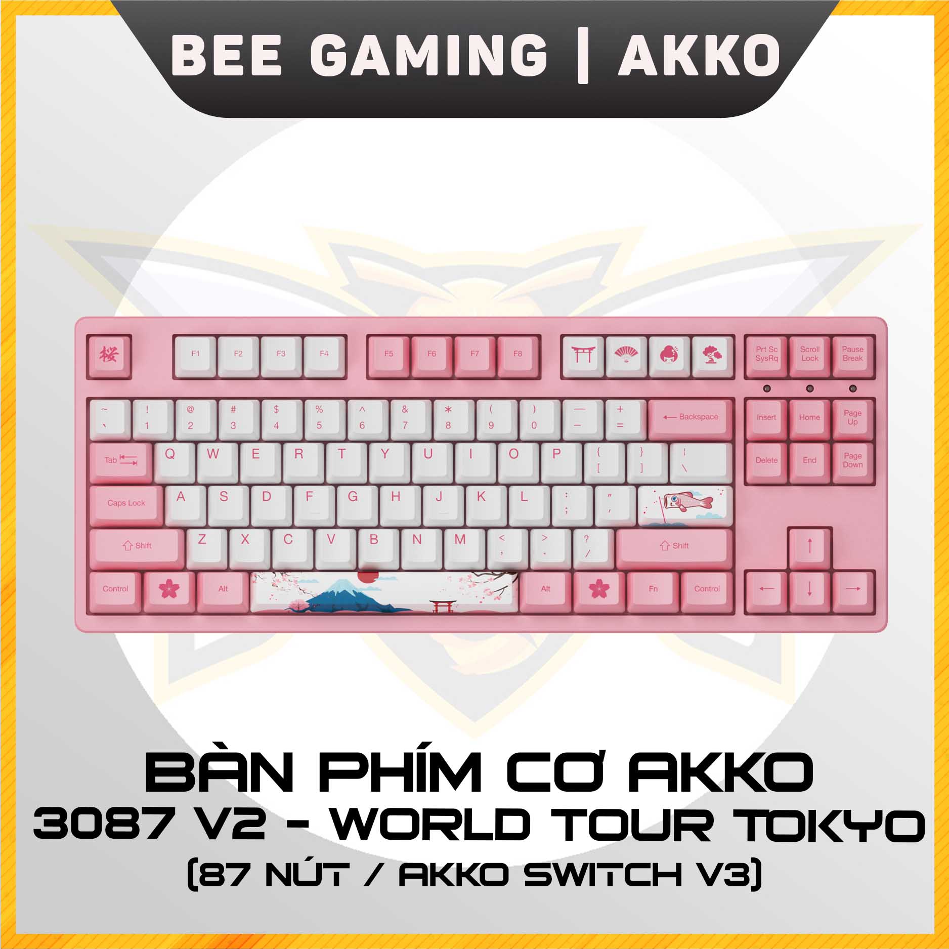 Bàn phím cơ AKKO 3087 World Tour Tokyo (87 nút / AKKO Switch v3) - Hàng chính hãng lỗi 1 đổi 1 trong 12 tháng