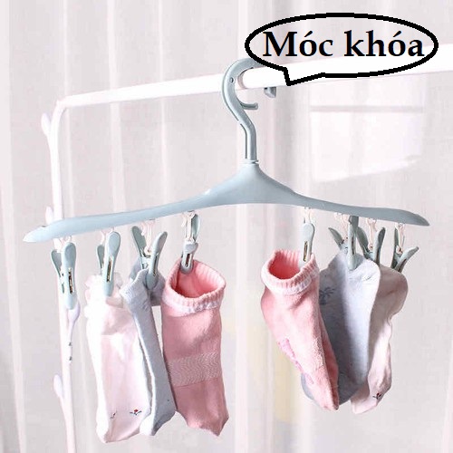 Móc phơi quần áo 8 kẹp chống gió bay