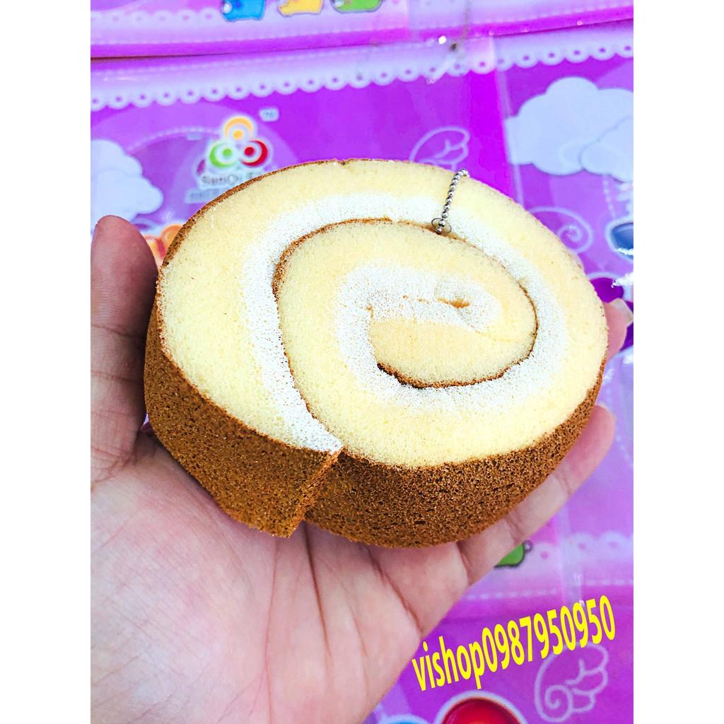 Squishy bánh bông lan cuộn nhiều màu sắc