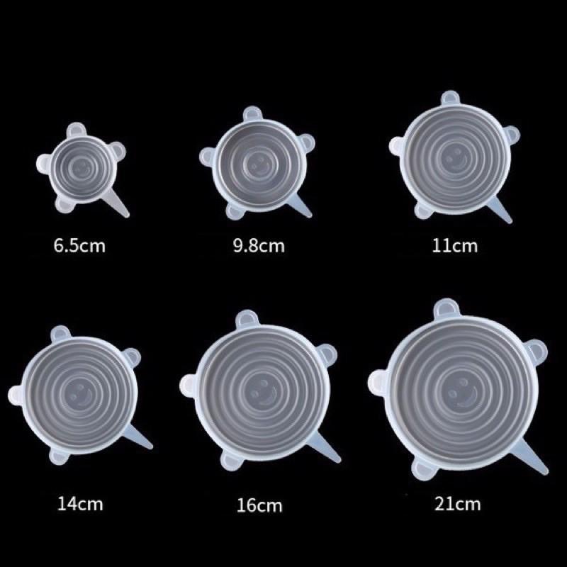 Bộ 6 nắp bọc thực phẩm bảo quản thức ăn silicon