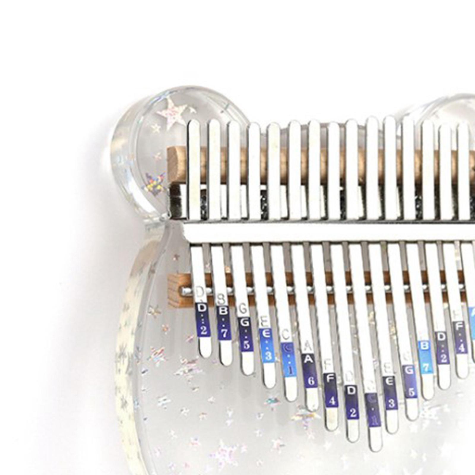 17 Keys Acrylic Kalimba Thumb Piano Finger Mbira Keyboard Music Instrument Tool for Kids Adults Beginners
