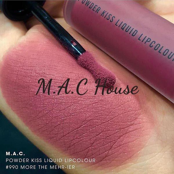 Son Kem MAC 990 Powder Kiss Liquid Lipcolour –  More The Mehr-ier Màu Hồng Đất