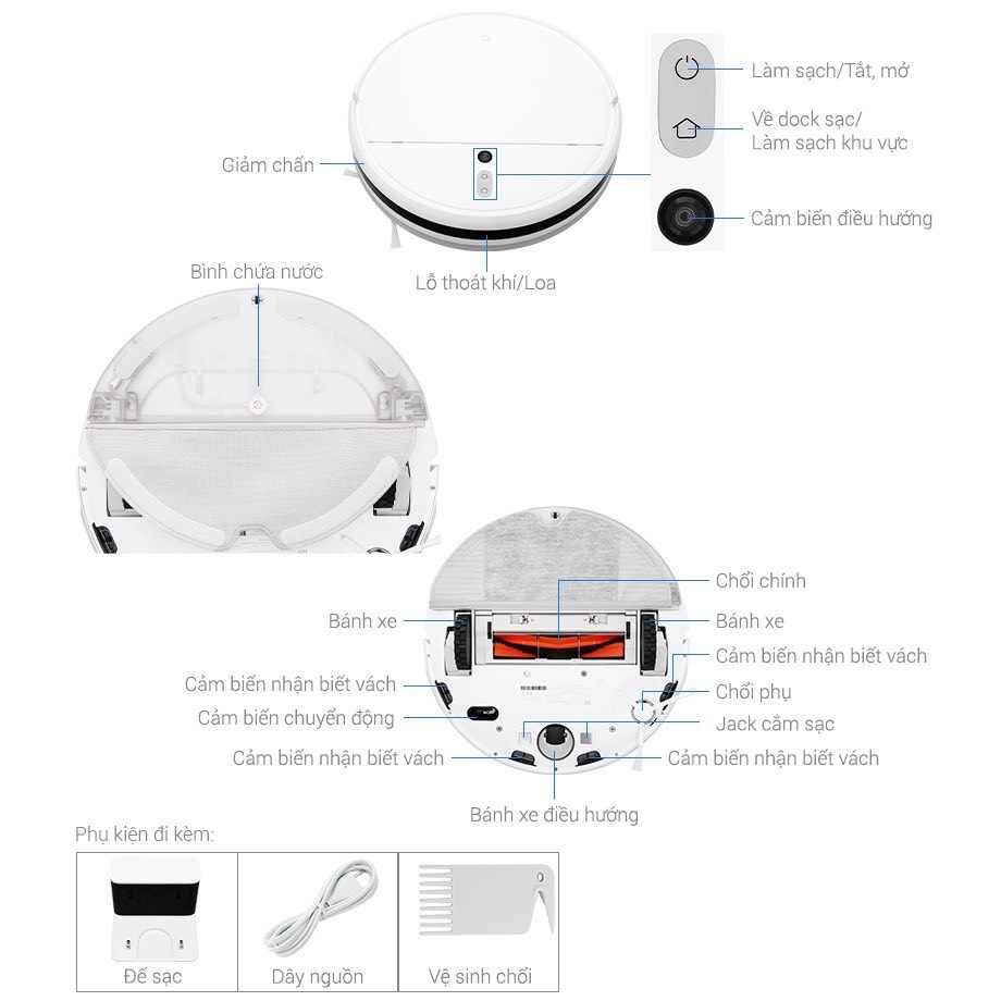 Robot hút bụi lau nhà thông minh Xiaomi Mi Vacuum Mop PRO - Cảm biến Laser LDS, Điều khiển bằng ứng dụng, tự động thiết lập quãng đường, công nghệ AI, Hỗ trợ Google Assistant -Hàng Chính Hãng- Màu ngẫu nhiên