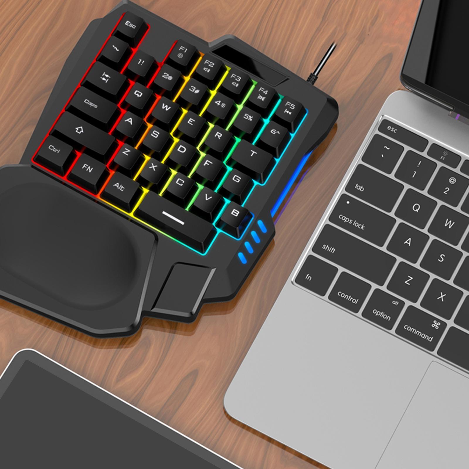 Gaming Keypad RGB Backlit Small -Handed 35 Keys Lightweighted for Laptop