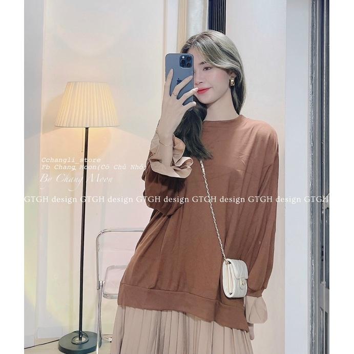 ĐẦM SUÔNG PHỐI MÀU GẤU DẬP LI