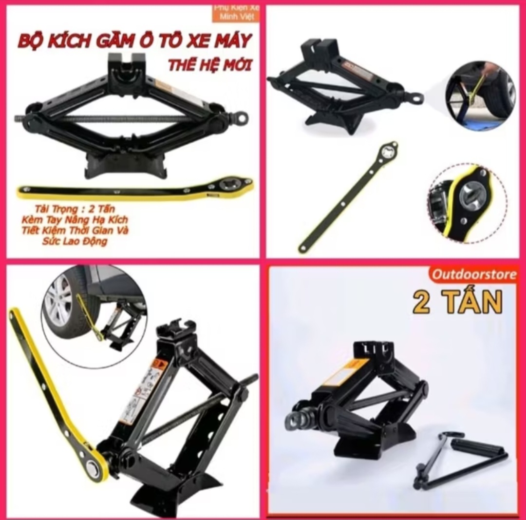 1 BỘ KÍCH NÂNG GẦM XE HƠI ÔTÔ KÈM THEO TAY QUAY ĐA NĂNG