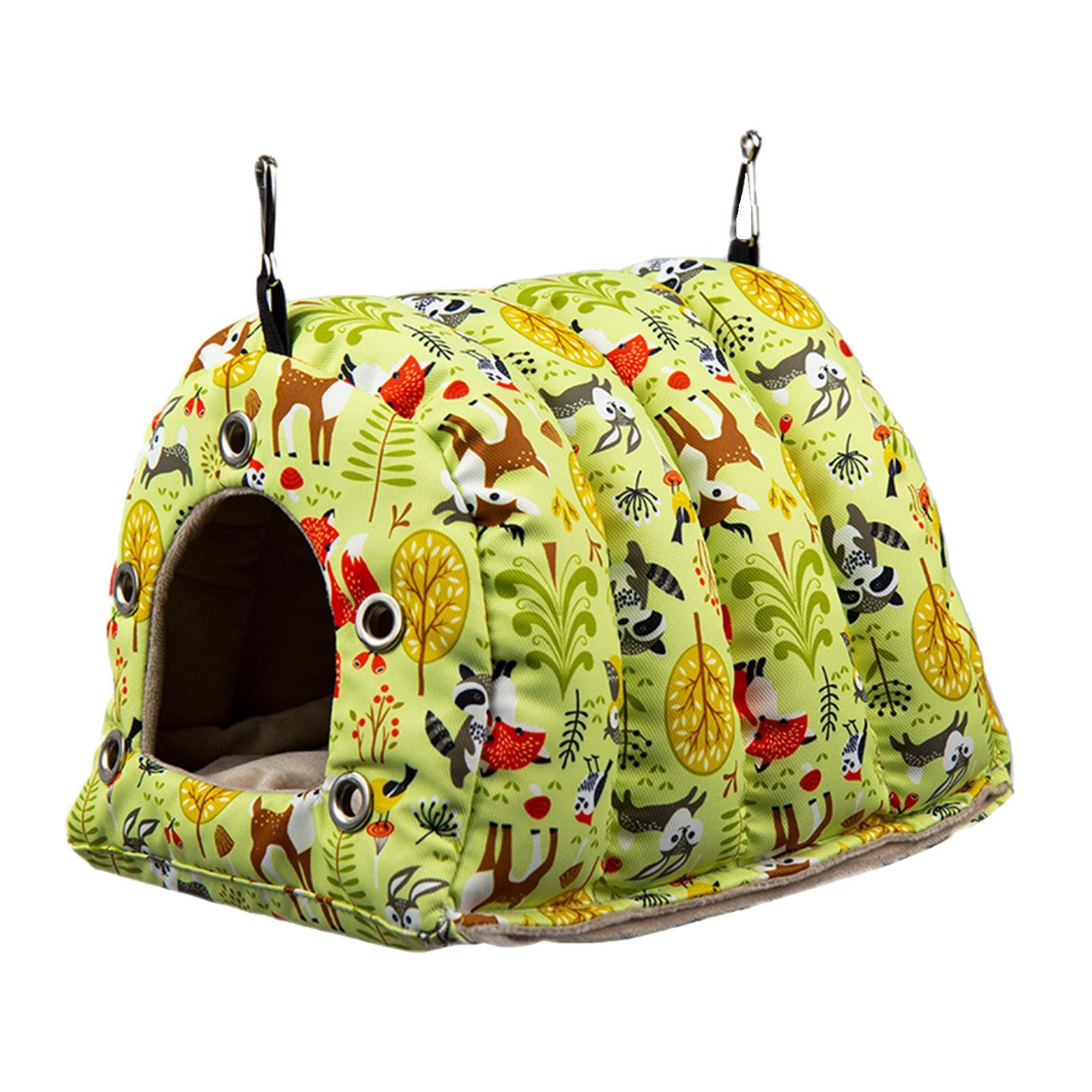 Winter Parrot Cage Tent Hammock Cage Accessories Hut Bird Bed Removable Pads Plush Shed Toy Bird Nest for Parrot Lovebirds Finches Cockatoo