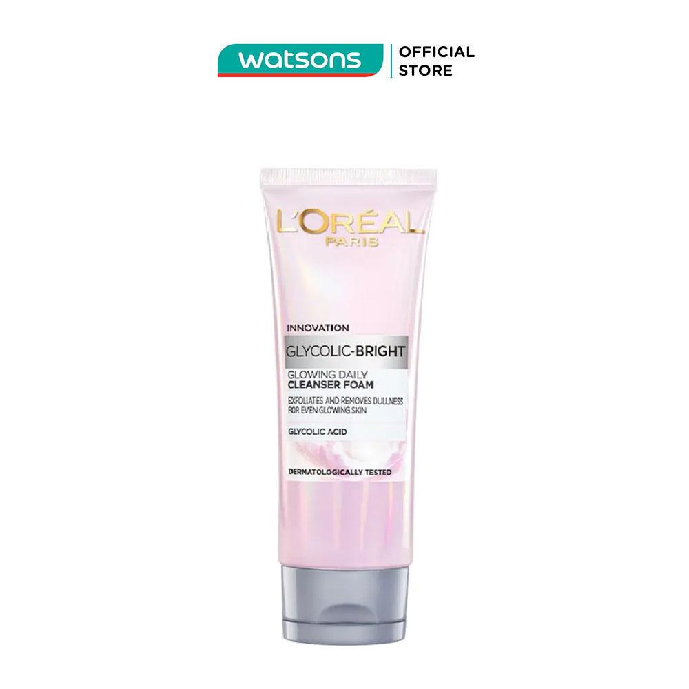 Sữa Rửa Mặt L'Oreal Paris Sáng Da Glycolic Bright Glowing Daily Cleanser Foam 100ml